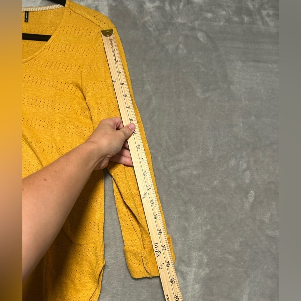 Anthropologie Akemi Kin Tunic Top 3/4 Sleeve Women’s XS Mustard Yellow Boho - Picture 8 of 8